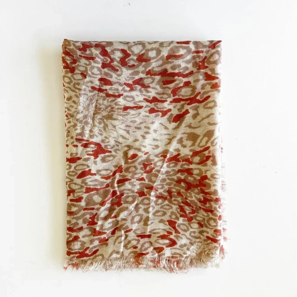 Nordstrom Lightweight Scarf Pink Cheetah Print Summer Wrap Accent - Picture 5 of 5